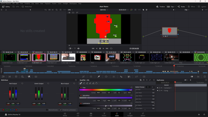 Der Bereich Color bietet mit dem Qualifier ein praktisches Tool zur Farbauswahl. (Screenshot: Martin Wolf/Golem.de)